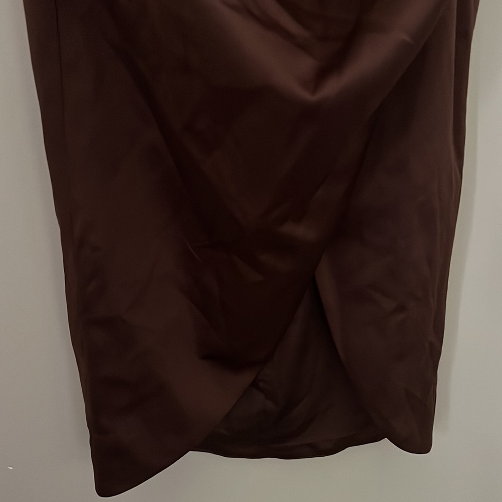House of CB Faye Chocolate Satin Corset Midi Dress | M - Picture 7 of 14